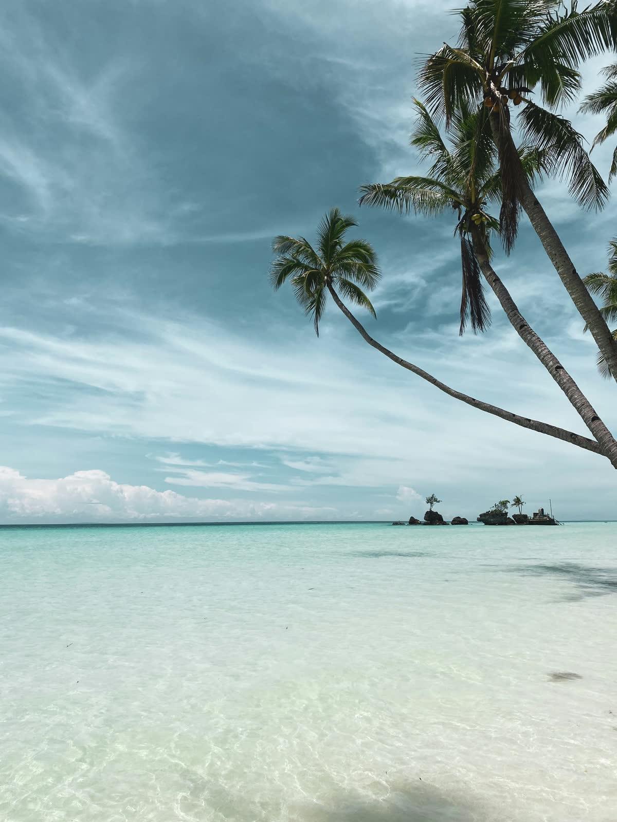 Boracay Station 1 beachfront with calm turquoise water and white sand
