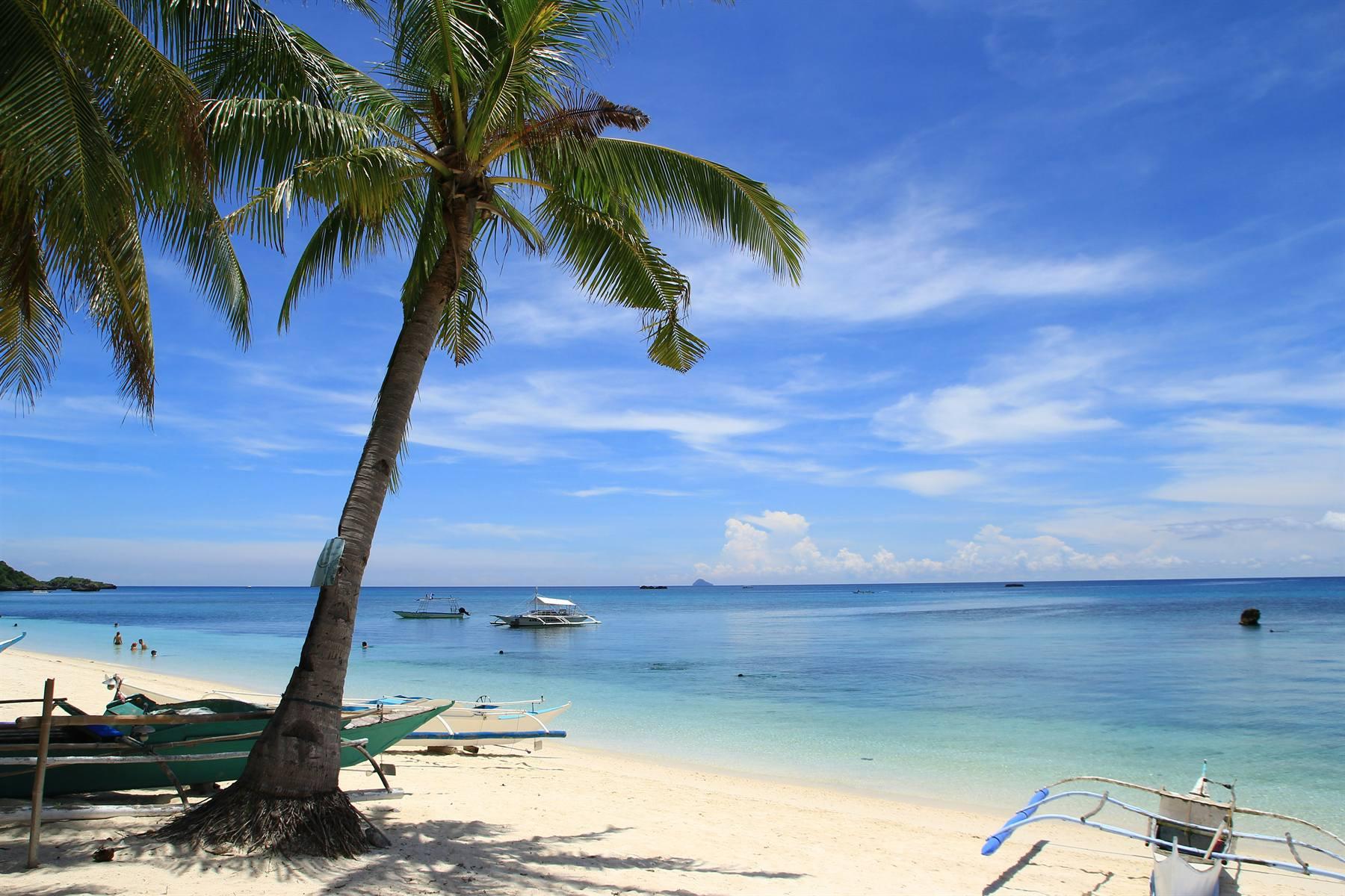 Moalboal coastline with clear blue water in south Cebu